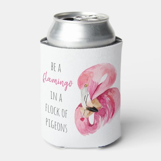 Moderne exotisch rosa Aquarellfärbung mit Zitat Dosenkühler (Kanne Vorderseite)