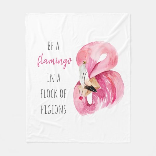 Moderne exotisch rosa Aquarellfärbung mit Zitat Fleecedecke (Vorderseite)