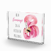 Moderne exotisch rosa Aquarellfärbung mit Zitat Fotoblock (Rechts)