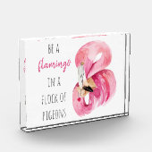 Moderne exotisch rosa Aquarellfärbung mit Zitat Fotoblock (Links)