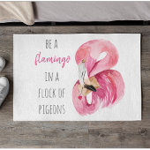 Moderne exotisch rosa Aquarellfärbung mit Zitat Fußmatte