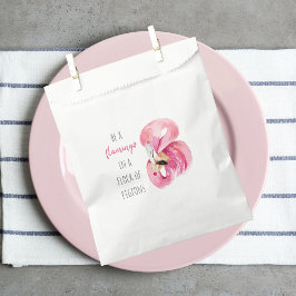 Moderne exotisch rosa Aquarellfärbung mit Zitat Geschenktütchen