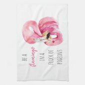 Moderne exotisch rosa Aquarellfärbung mit Zitat Geschirrtuch (Vertikal)