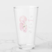 Moderne exotisch rosa Aquarellfärbung mit Zitat Glas (Rückseite)