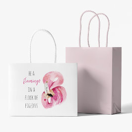 Moderne exotisch rosa Aquarellfärbung mit Zitat Große Geschenktüte