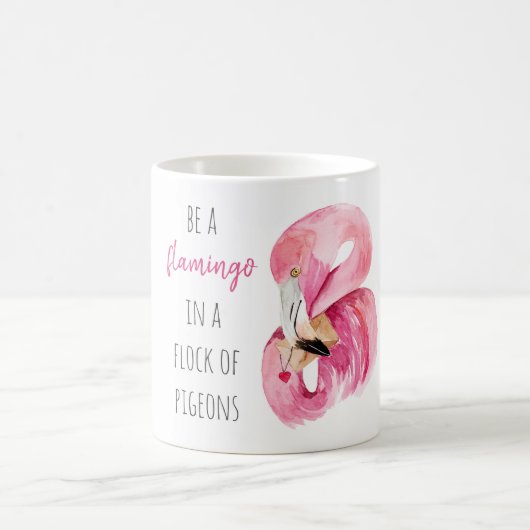 Moderne exotisch rosa Aquarellfärbung mit Zitat Kaffeetasse (Mittel)