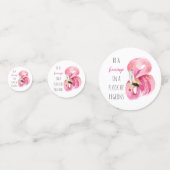 Moderne exotisch rosa Aquarellfärbung mit Zitat Konfetti (Vorderseiten)