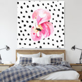 Moderne exotisch rosa Aquarellfärbung mit Zitat Leinwanddruck (Insitu (Schlafzimmer))
