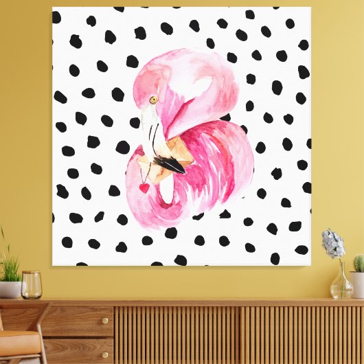 Moderne exotisch rosa Aquarellfärbung mit Zitat Leinwanddruck (Insitu (Wohnzimmer))
