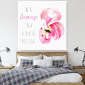 Moderne exotisch rosa Aquarellfärbung mit Zitat Leinwanddruck (Insitu (Schlafzimmer))