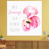 Moderne exotisch rosa Aquarellfärbung mit Zitat Leinwanddruck (Insitu (Wohnzimmer))