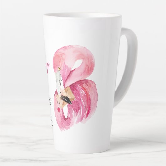 Moderne exotisch rosa Aquarellfärbung mit Zitat Milchtasse (Rechte Ecke)