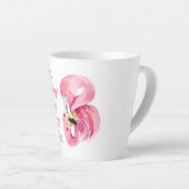 Moderne exotisch rosa Aquarellfärbung mit Zitat Milchtasse (Rechte Ecke)