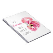 Moderne exotisch rosa Aquarellfärbung mit Zitat Notizblock (Rechte Seite)