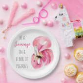 Moderne exotisch rosa Aquarellfärbung mit Zitat Pappteller (Party)