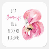 Moderne exotisch rosa Aquarellfärbung mit Zitat Quadratischer Aufkleber (Vorderseite)