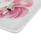 Moderne exotisch rosa Aquarellfärbung mit Zitat Schneidebrett (Ecke)