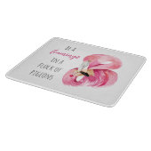 Moderne exotisch rosa Aquarellfärbung mit Zitat Schneidebrett (Ecke)