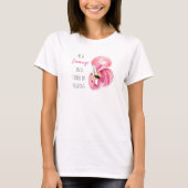 Moderne exotisch rosa Aquarellfärbung mit Zitat T-Shirt (Vorderseite)