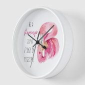 Moderne exotisch rosa Aquarellfärbung mit Zitat Uhr (Winkel)