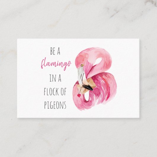 Moderne exotisch rosa Aquarellfärbung mit Zitat Visitenkarte (Vorderseite)