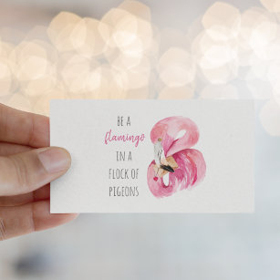 Moderne exotisch rosa Aquarellfärbung mit Zitat Visitenkarte