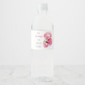 Moderne exotisch rosa Aquarellfärbung mit Zitat Wasserflaschenetikett (Vorderseite)