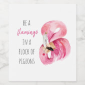 Moderne exotisch rosa Aquarellfärbung mit Zitat Weinetikett (Einzelnes Label)