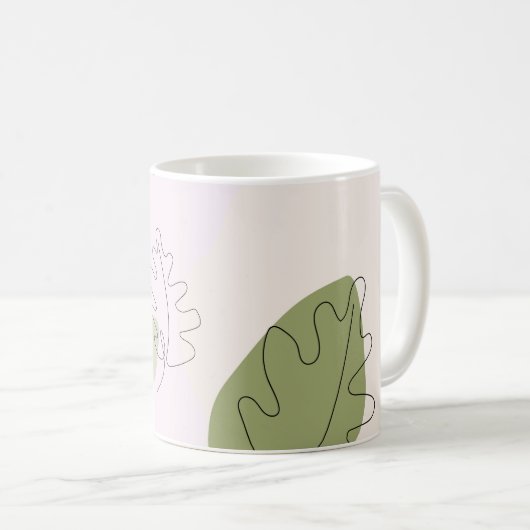 Moderne exotische Blätter Muster Kaffeetasse (VorderseiteRechts)