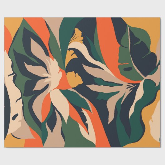 Moderne exotische Dschungel-Pflanze illustrieren M Geschenkpapier (Flach)