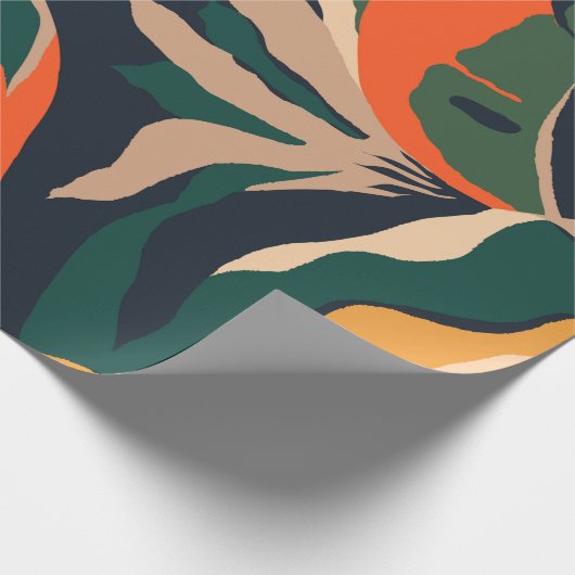 Moderne exotische Dschungel-Pflanze illustrieren M Geschenkpapier (Ecke)