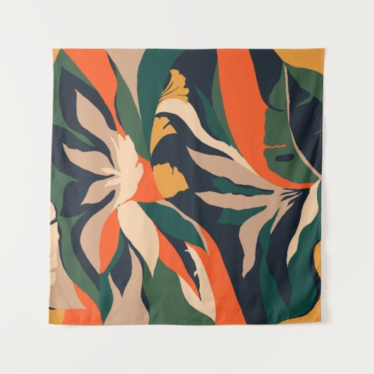 Moderne exotische Dschungel-Pflanze illustrieren M Wandteppich (Vorderseite)