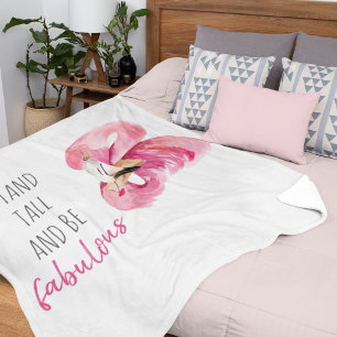 Moderne exotische Flamingos stehen hoch und seien Fleecedecke