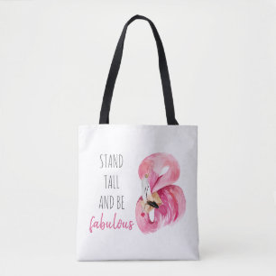 Moderne exotische Flamingos stehen hoch und seien Tasche