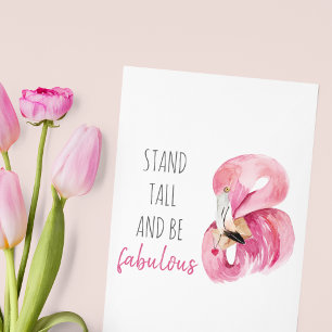 Moderne exotische Flamingos stehen hoch und sind f Feiertagskarte