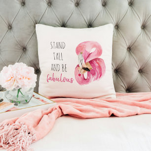 Moderne exotische Flamingos stehen hoch und sind F Kissen