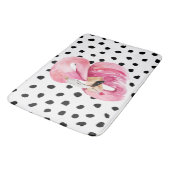 Moderne exotische rosa Aquarellfarben Flamingo & D Badematte (Schrägansicht)