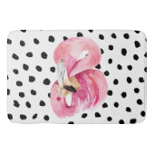 Moderne exotische rosa Aquarellfarben Flamingo & D Badematte (Vorderseite)