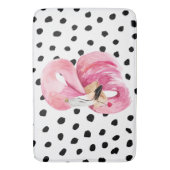 Moderne exotische rosa Aquarellfarben Flamingo & D Badematte (Vorderseite Vertikal)