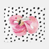 Moderne exotische rosa Aquarellfarben Flamingo & D Fleecedecke (Vorderseite (Horizontal))