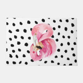 Moderne exotische rosa Aquarellfarben Flamingo & D Fußmatte (Vorderseite)