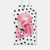 Moderne exotische rosa Aquarellfarben Flamingo & D Geschenkanhänger (Vorderseite)