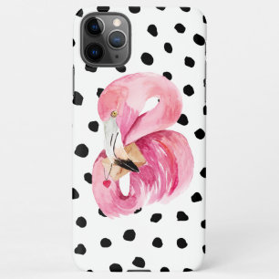 Moderne exotische rosa Aquarellfarben Flamingo & D iPhone 11Pro Max Hülle