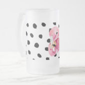 Moderne exotische rosa Aquarellfarben Flamingo & D Mattglas Bierglas (Vorderseite Links)