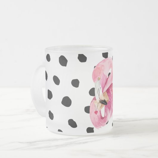 Moderne exotische rosa Aquarellfarben Flamingo & D Mattglastasse (Vorderseite Links)