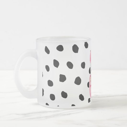 Moderne exotische rosa Aquarellfarben Flamingo & D Mattglastasse (Links)