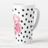 Moderne exotische rosa Aquarellfarben Flamingo & D Milchtasse (Rechte Ecke)
