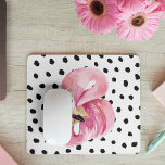 Moderne exotische rosa Aquarellfarben Flamingo & D Mousepad<br><div class="desc">Moderne exotische rosa Aquarellfarben Flamingo & Dots</div>