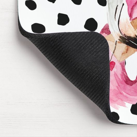 Moderne exotische rosa Aquarellfarben Flamingo & D Mousepad (Ecke)