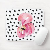 Moderne exotische rosa Aquarellfarben Flamingo & D Mousepad (Mit Mouse)
